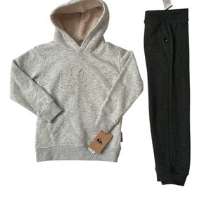 Quiksilver Kids Gray Hoodie and Charcoal Gray Joggers Set